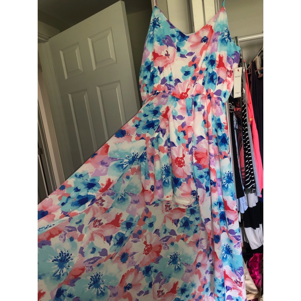 Floral dress with shorts/slit